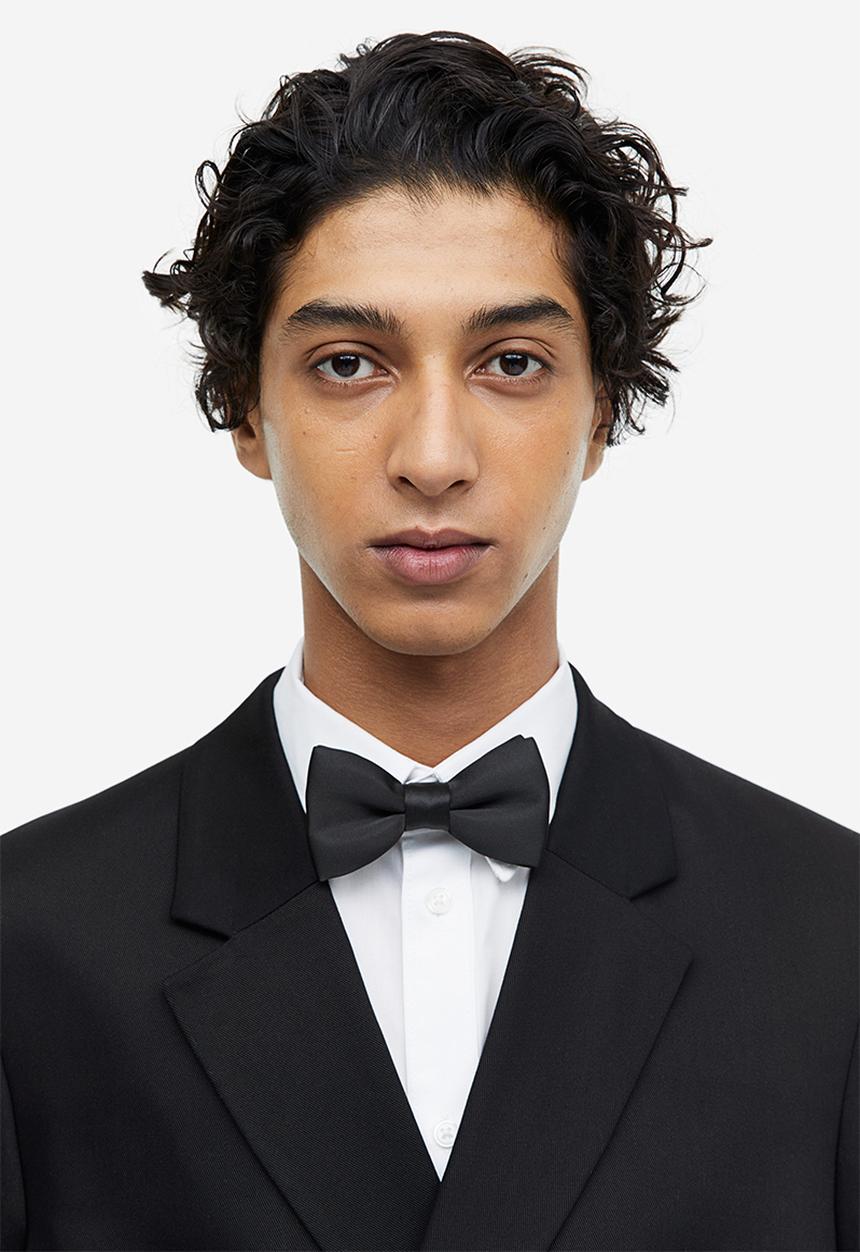 H&M - Satin bow tie - black