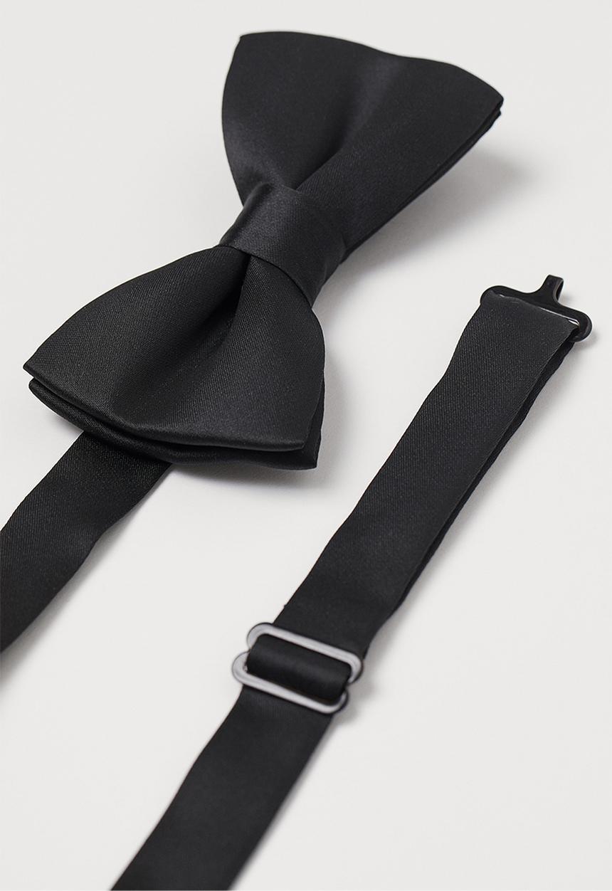 H&M - Satin bow tie - black