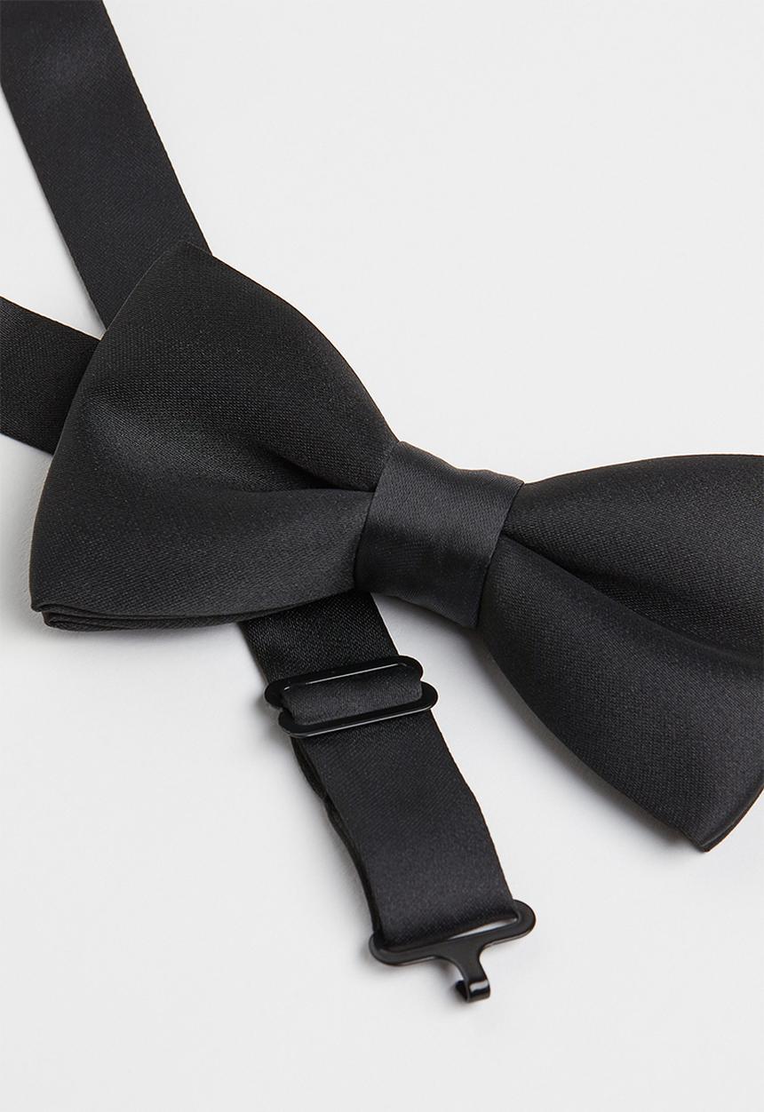 H&M - Satin bow tie - black