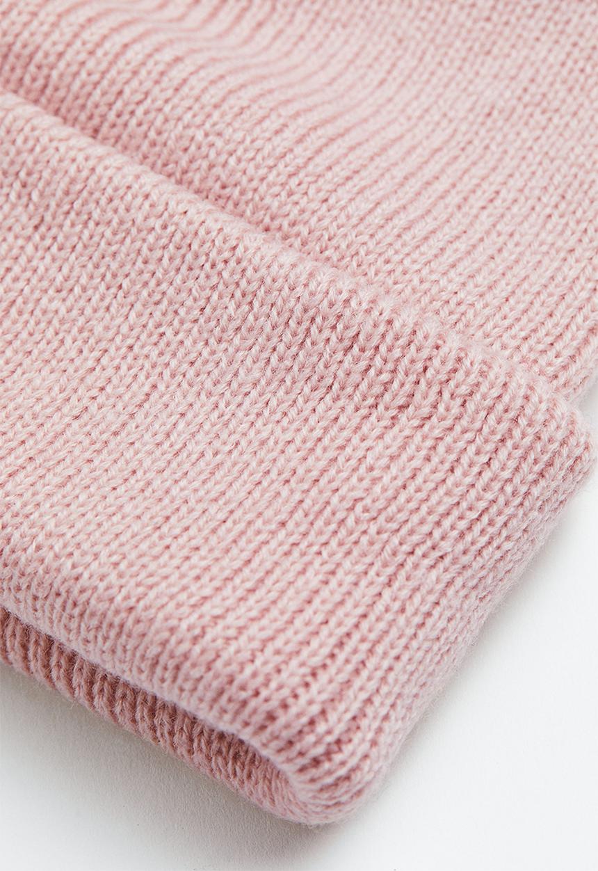 H&M - Rib-knit pompom hat - light pink