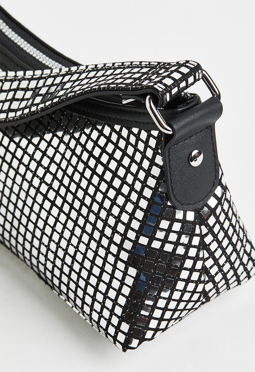H&M - Small shoulder bag - black/silver-coloured 