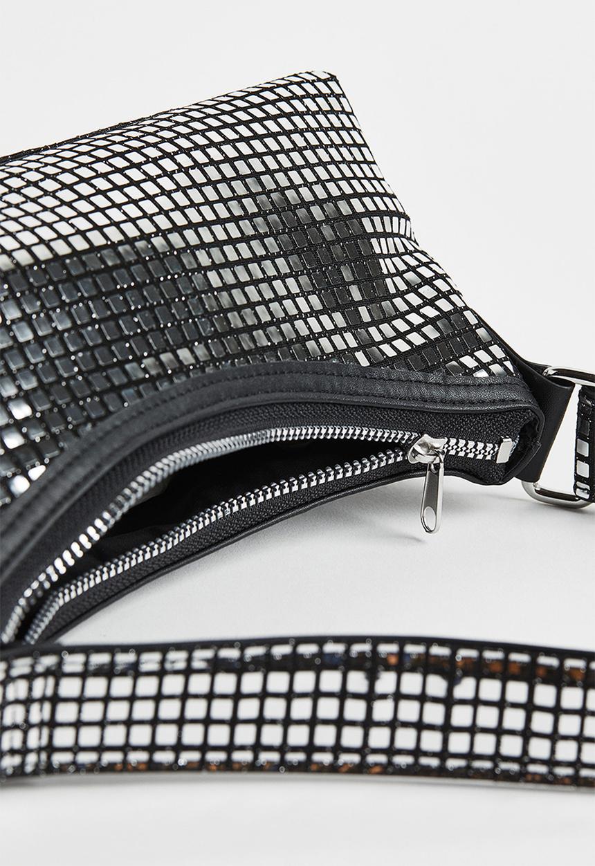 H&M - Small shoulder bag - black/silver-coloured 