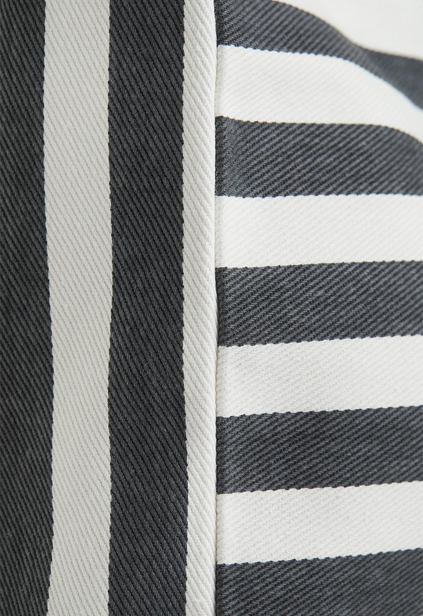 H&M - Striped beach bag - dark grey/striped