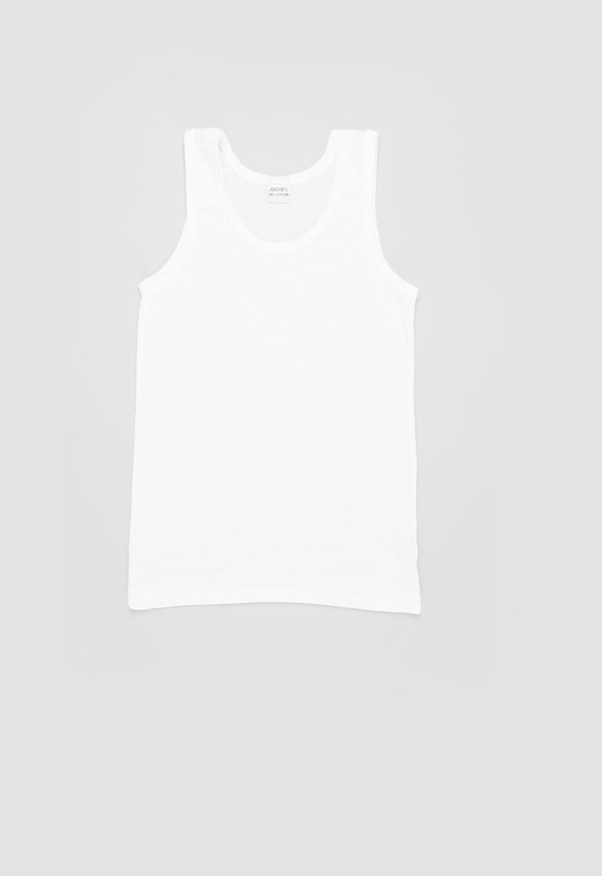 Jockey - 2 pk boys eyelet vest - white