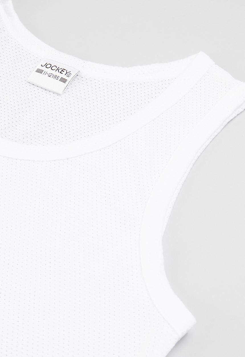 Jockey - 2 pk boys eyelet vest - white