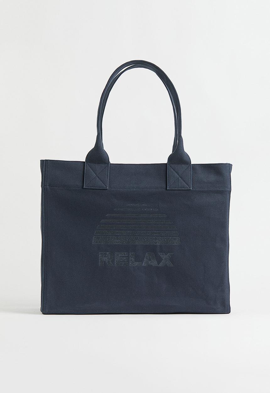 H&M - Printed shopper - dark blue/relax