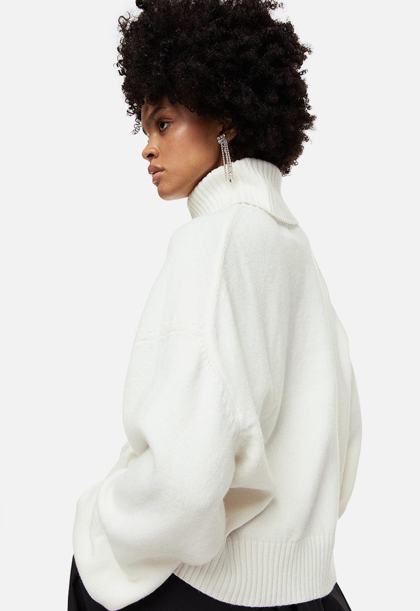 H&M - Oversized polo-neck jumper - white
