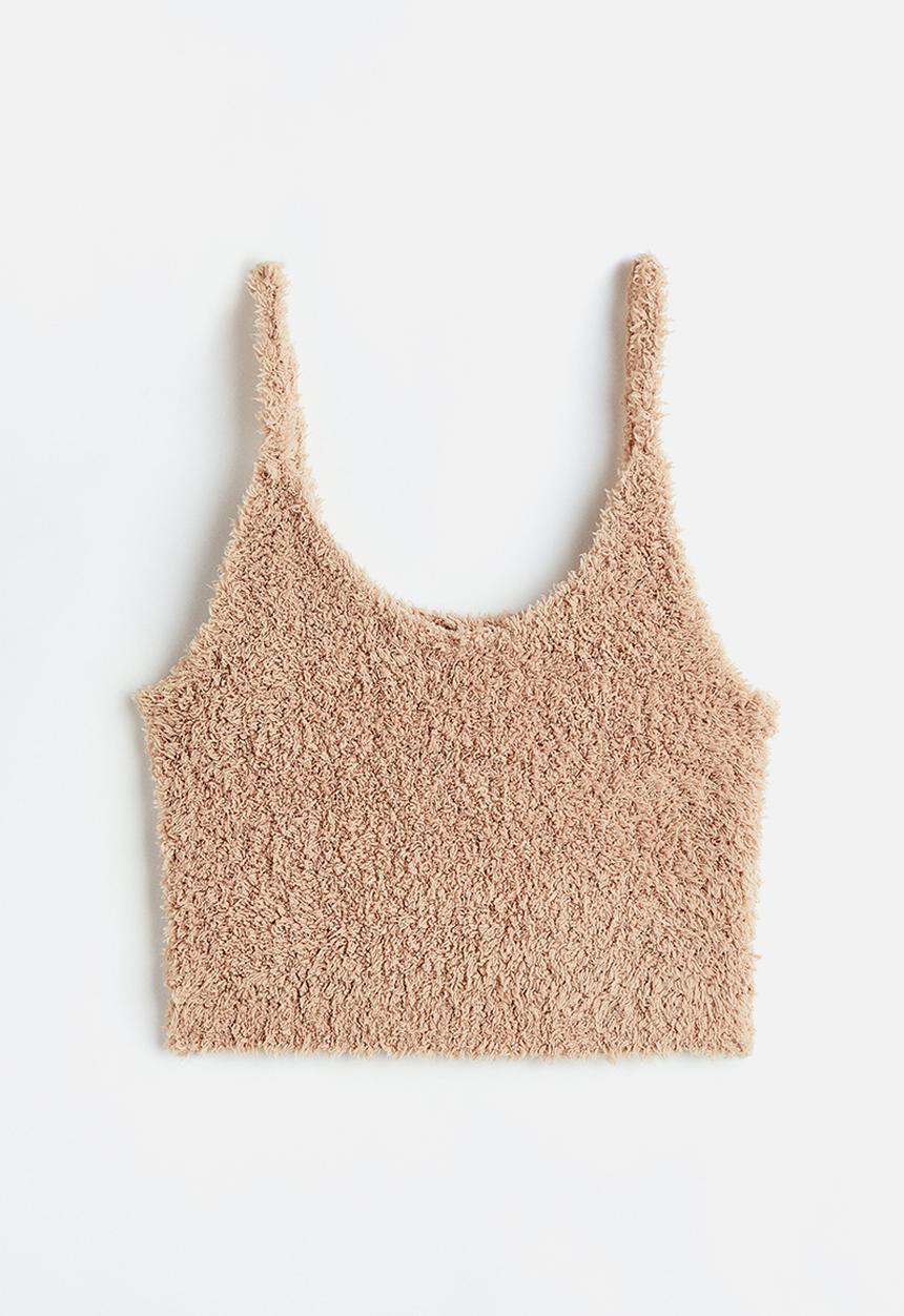 H&M - Fluffy crop top - beige