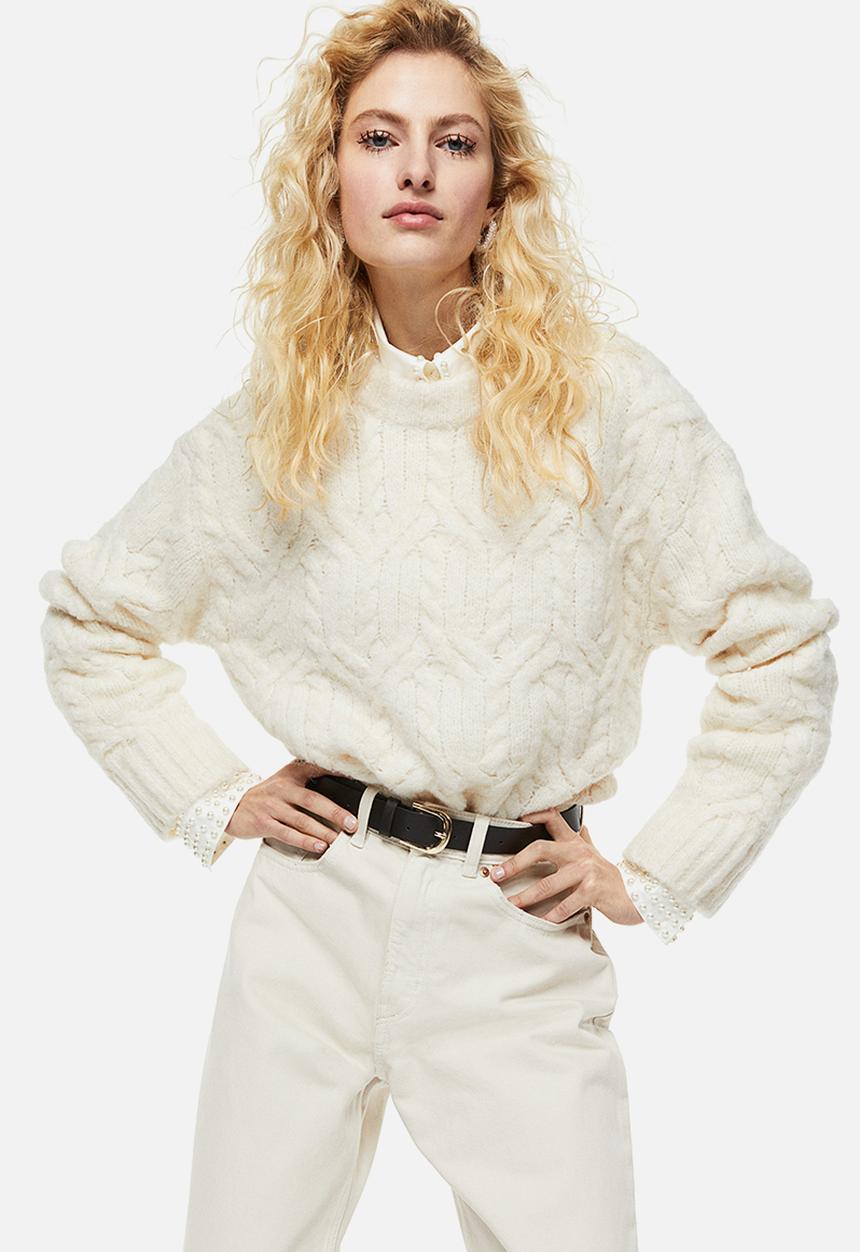 H&M - Cable-knit jumper - cream