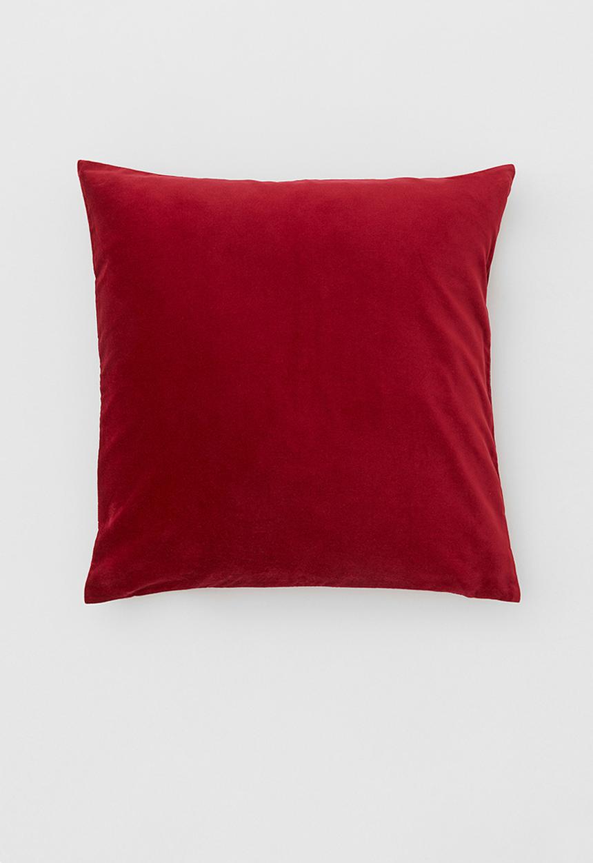 H&M - Cotton velvet cushion cover - red