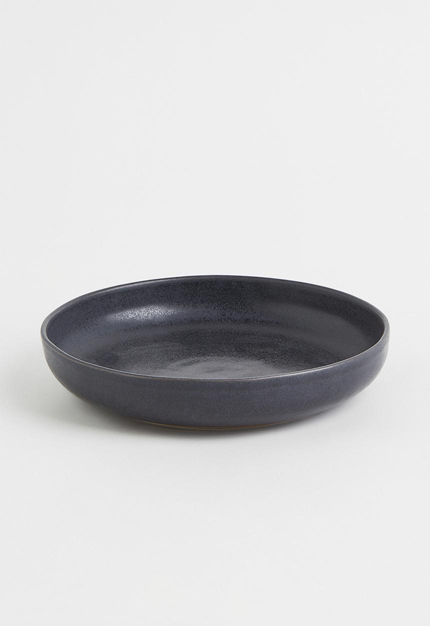 H&M - Deep stoneware plate - anthracite grey