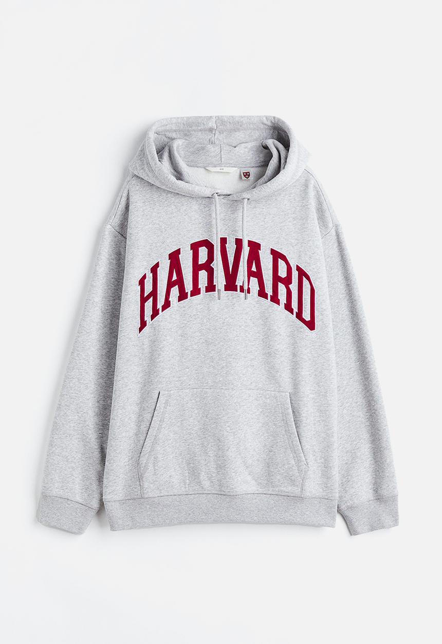 H&M - Motif-front hoodie - grey