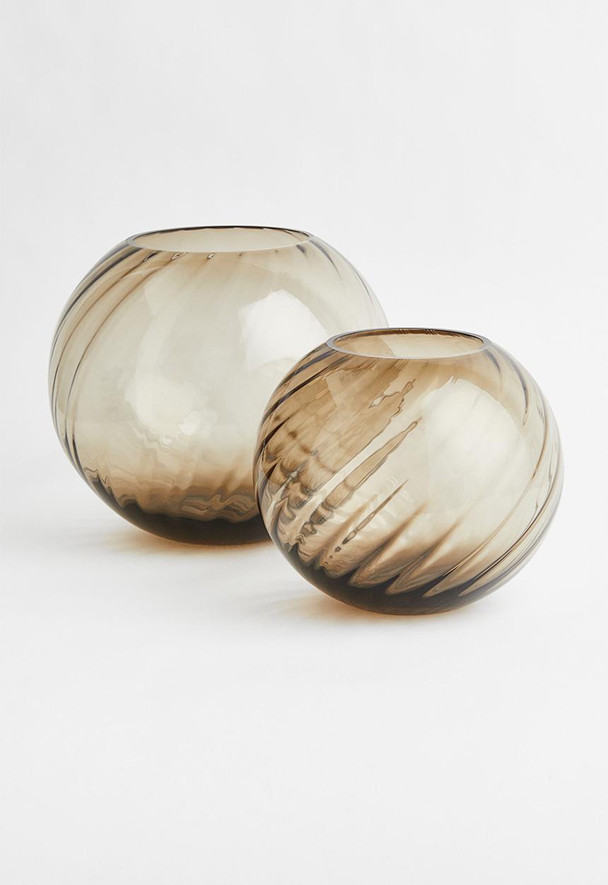 H&M - Large glass vase - beige