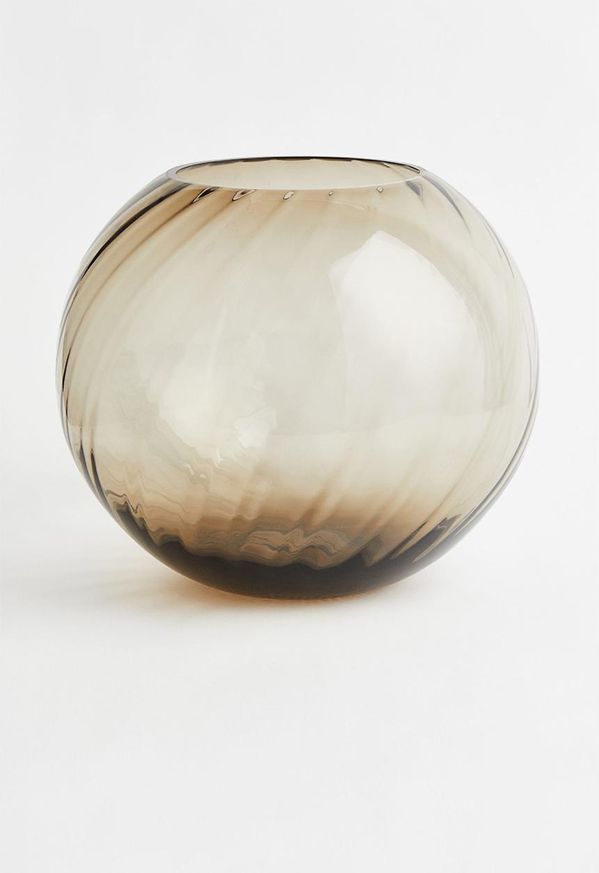 H&M - Large glass vase - beige
