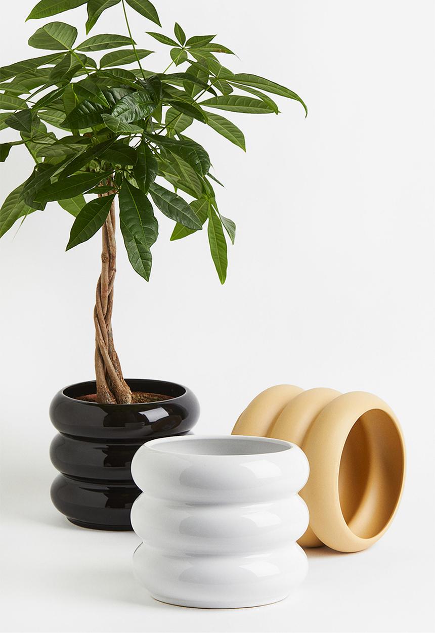 H&M - Stoneware plant pot - white