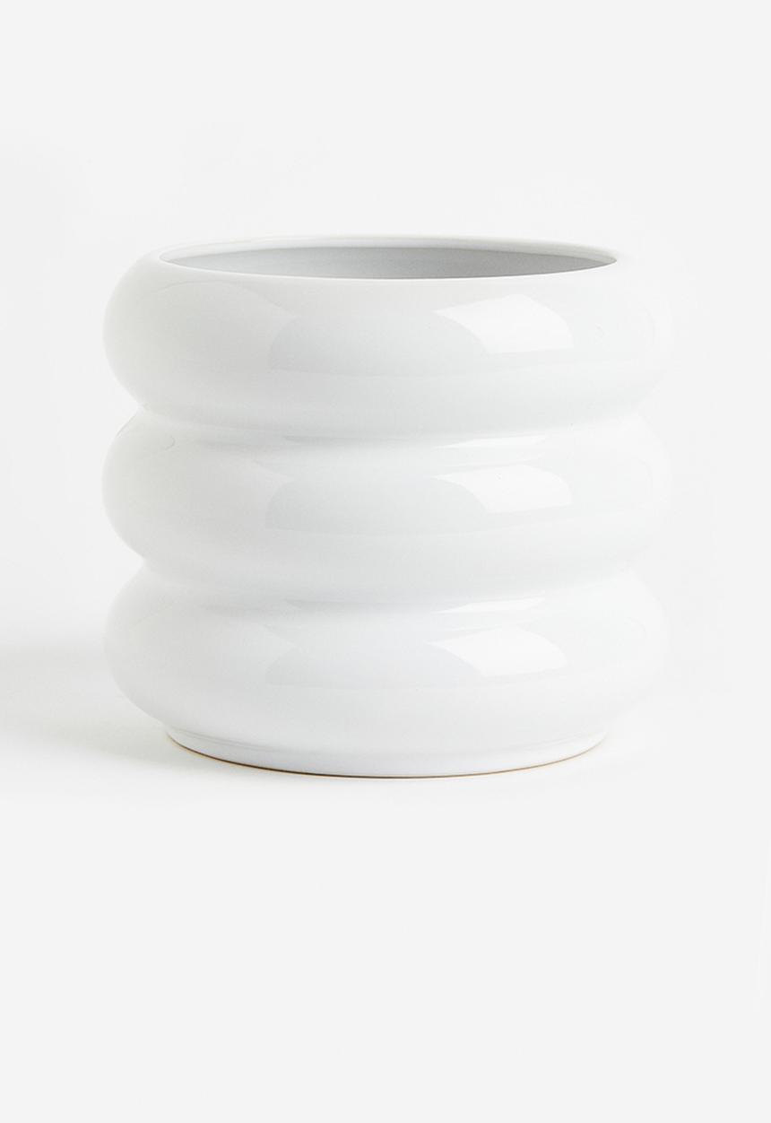 H&M - Stoneware plant pot - white