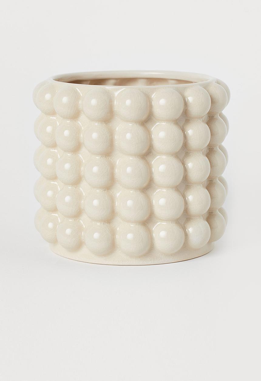 H&M - Bubbled plant pot - beige 