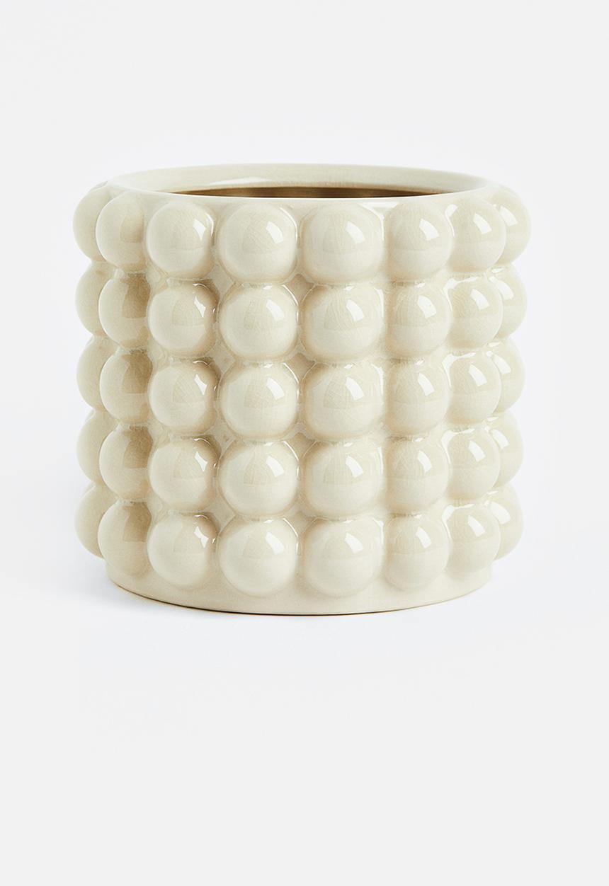 H&M - Bubbled plant pot - beige 