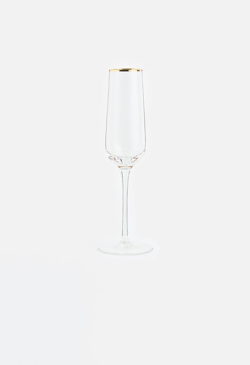H&M - Champagne flute - clear glass/gold-coloured