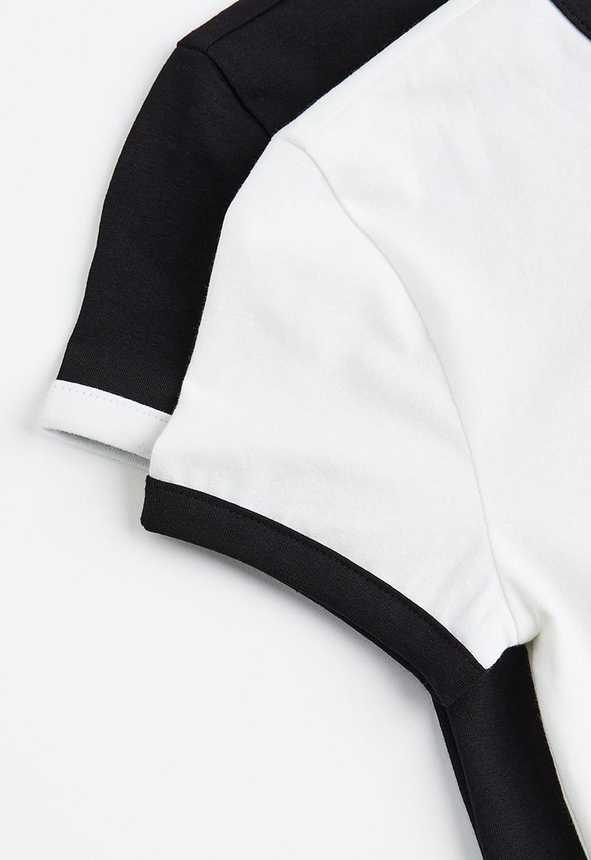 H&M - 2-pack cropped tops - black,multi,white