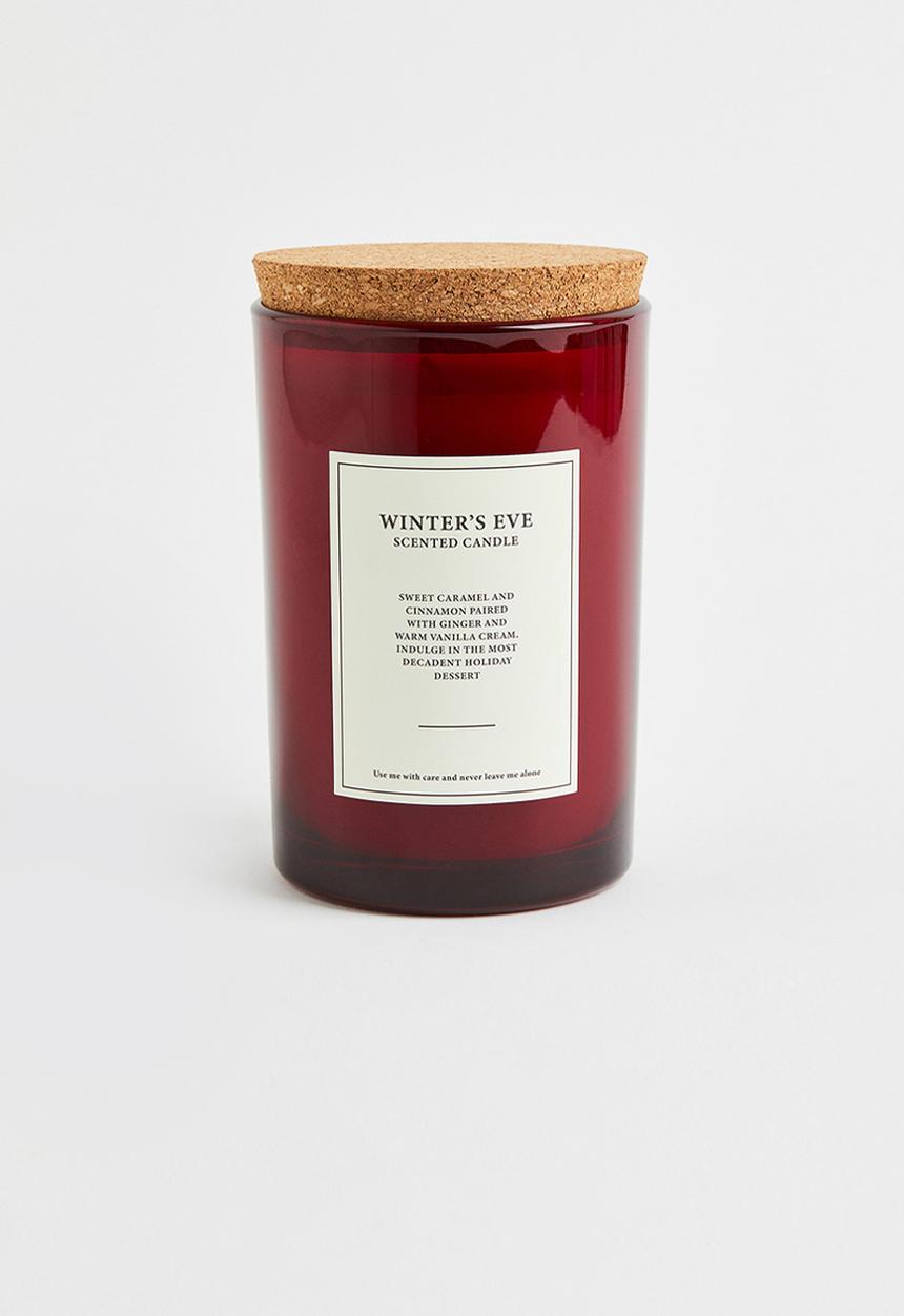 H&M - Large cork-lid scented candle - red/winter’s eve