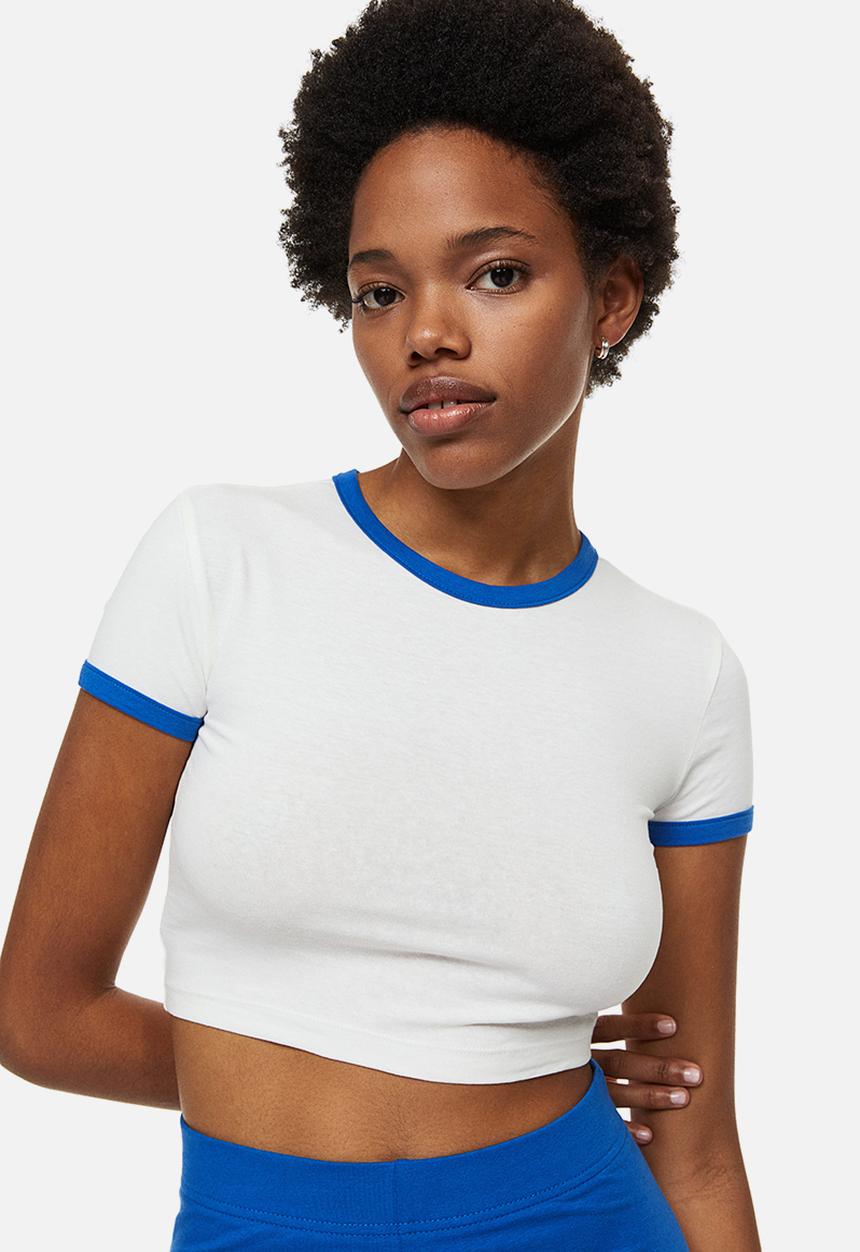 H&M - 2-pack cropped tops - multi 