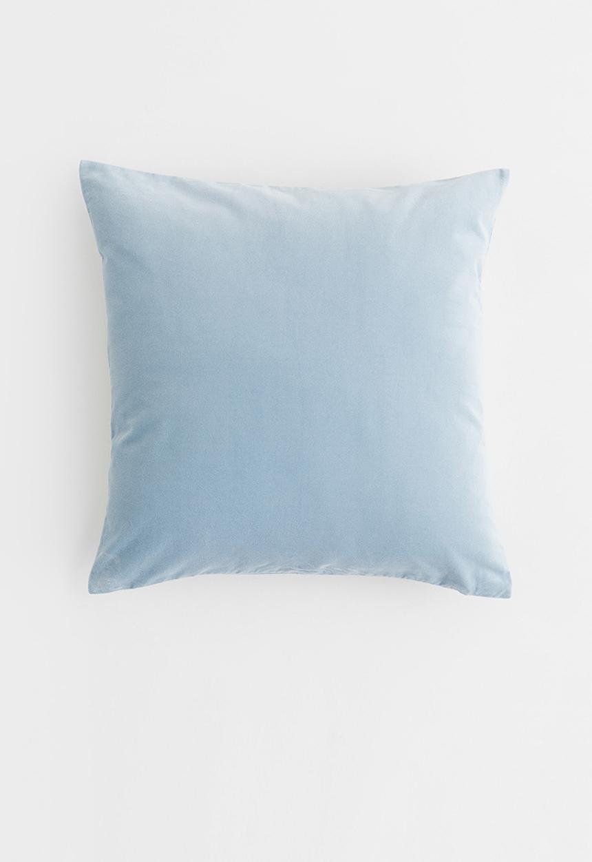 H&M - Cotton velvet cushion cover - sky blue