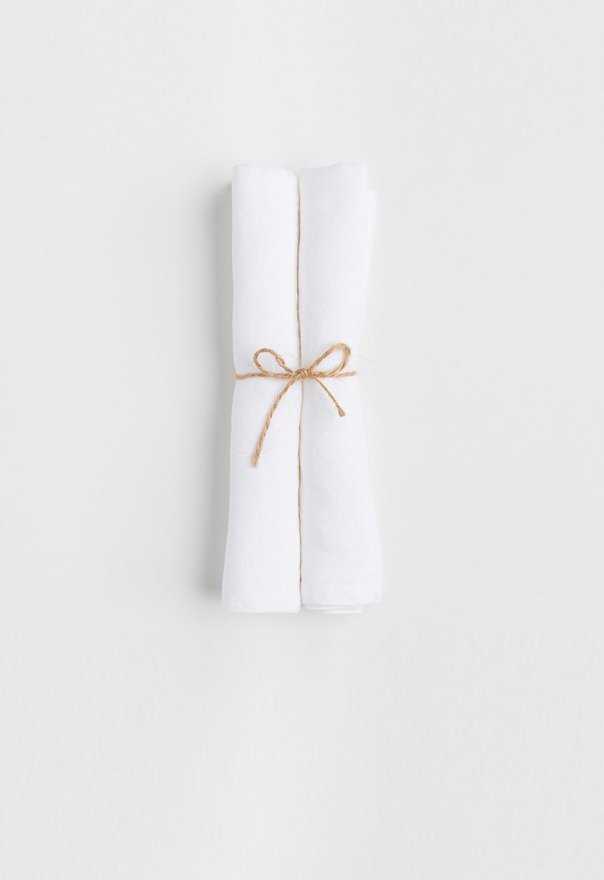 H&M - 2-pack linen napkins - white
