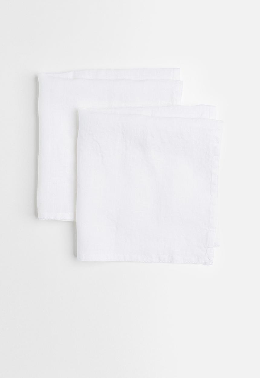 H&M - 2-pack linen napkins - white