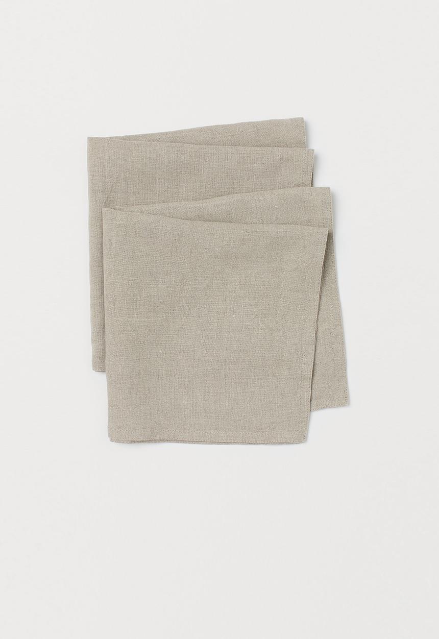 H&M - 2-pack linen napkins - beige