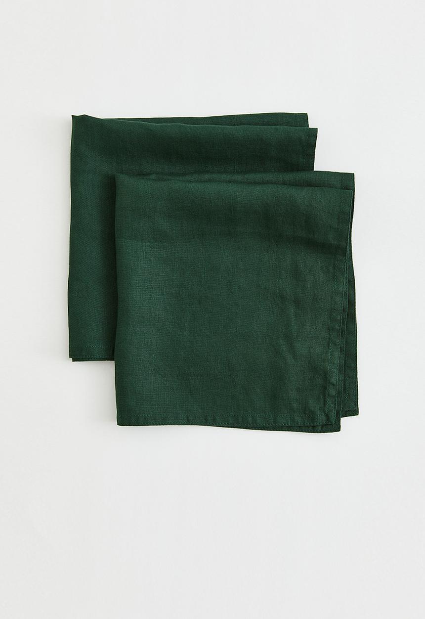 H&M - 2-pack linen napkins - dark green