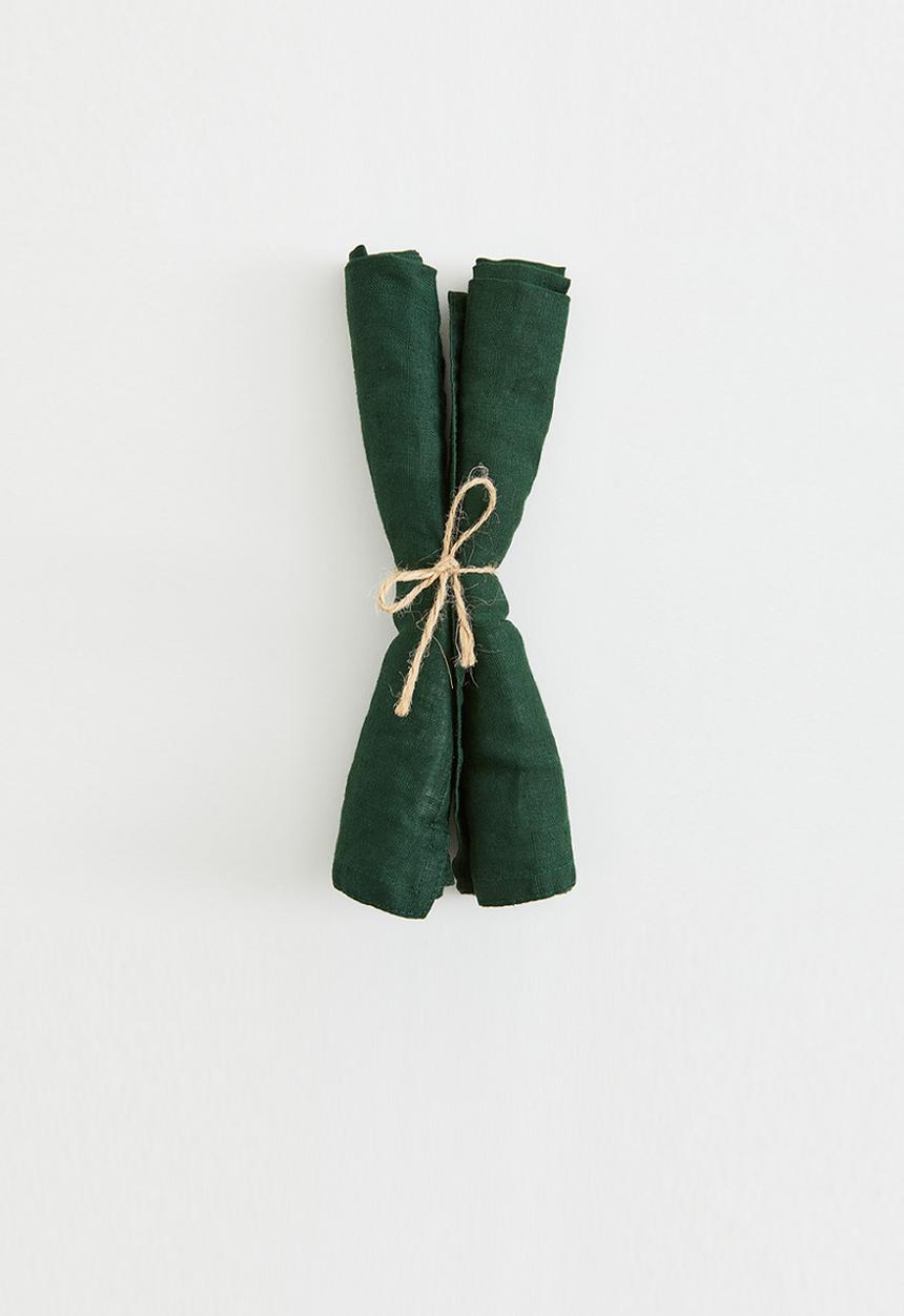 H&M - 2-pack linen napkins - dark green
