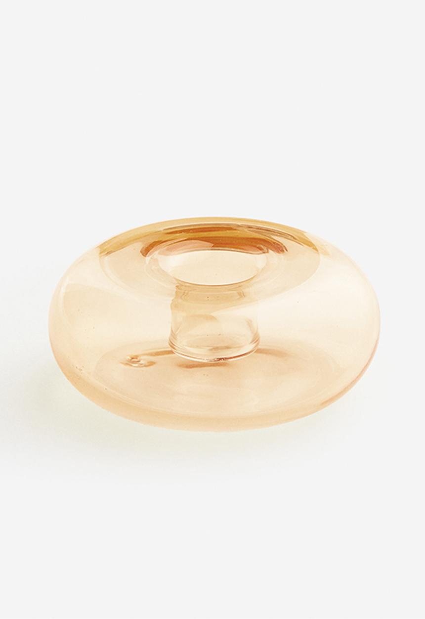 H&M - Glass candlestick - yellow