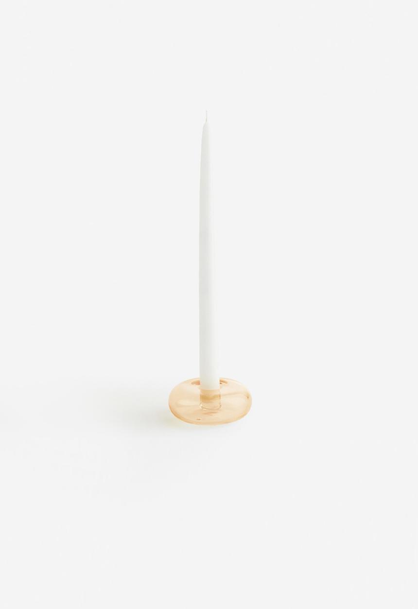H&M - Glass candlestick - yellow