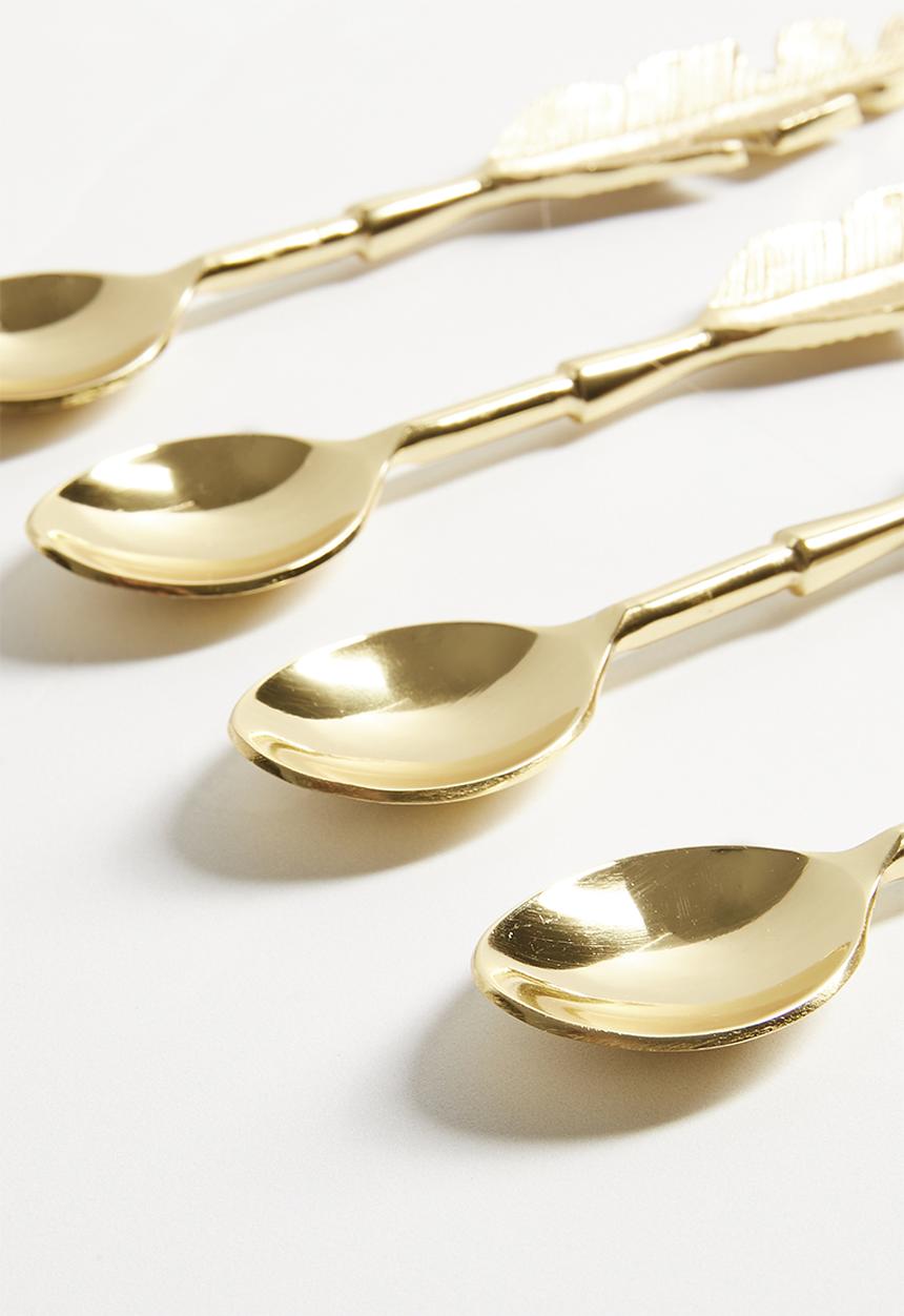 Sixth Floor - Willow Spoons set of 4 - gold