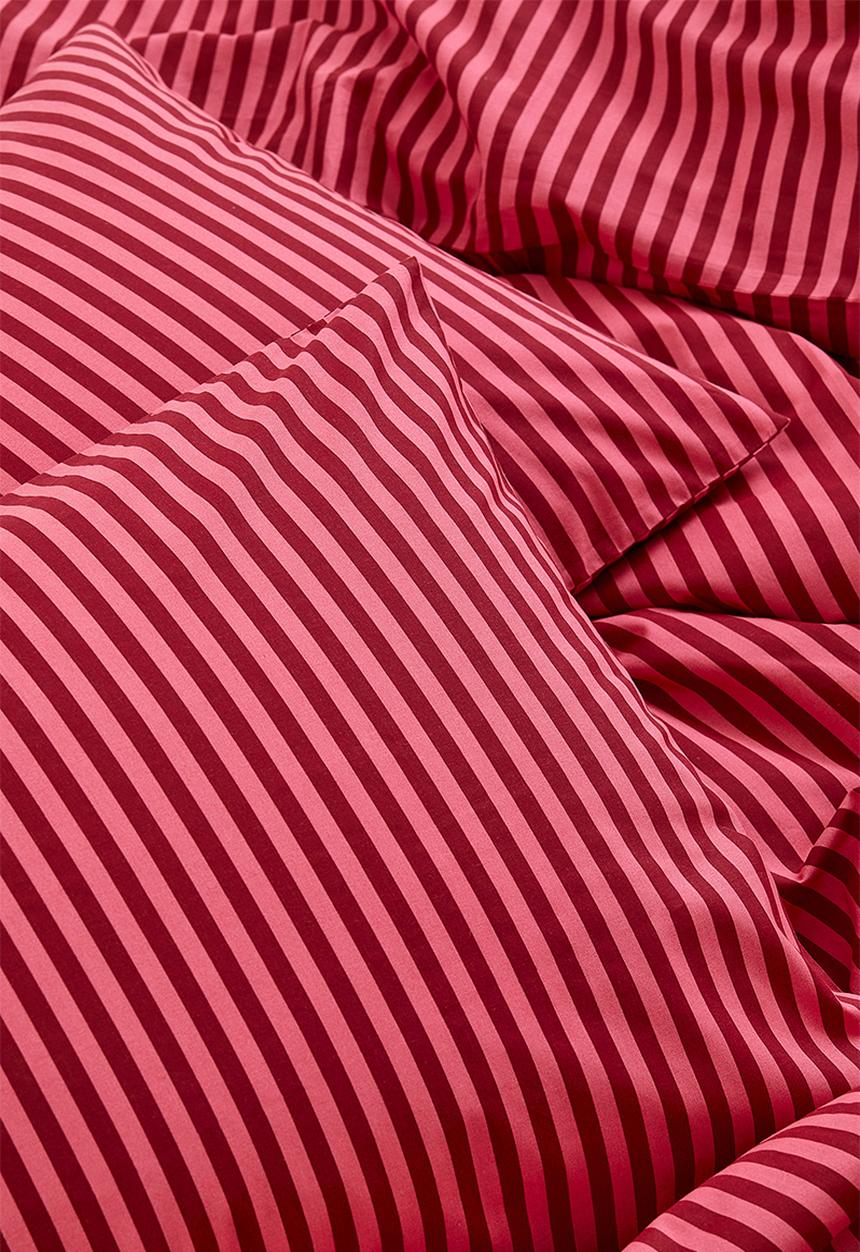 H&M - Patterned double duvet cover set - pink/striped