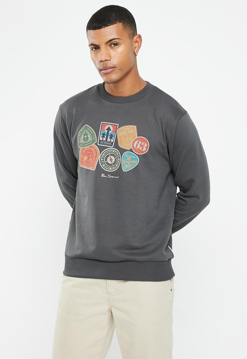 Ben Sherman - Outdoor badges crew sweater - dark charcoal