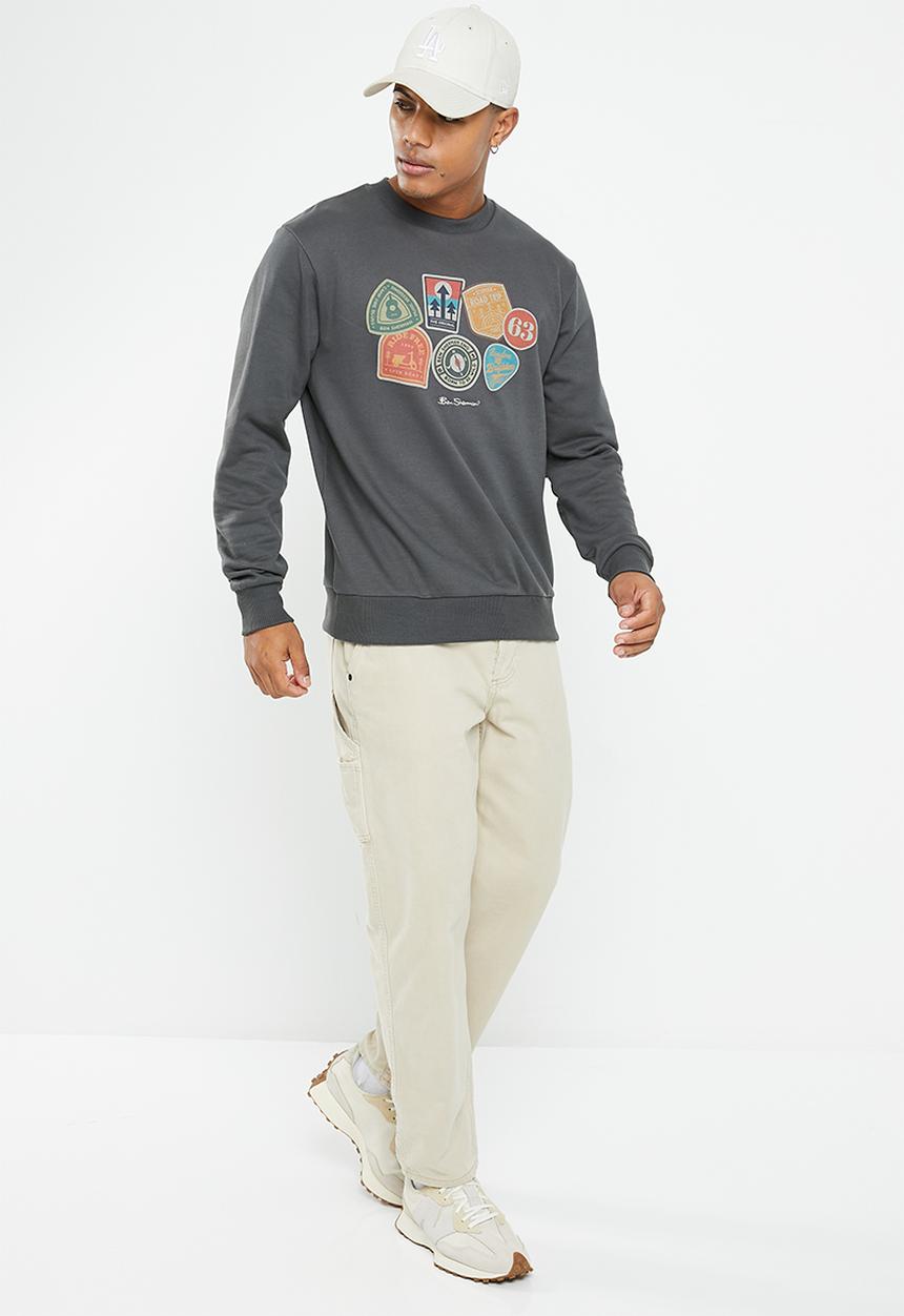 Ben Sherman - Outdoor badges crew sweater - dark charcoal