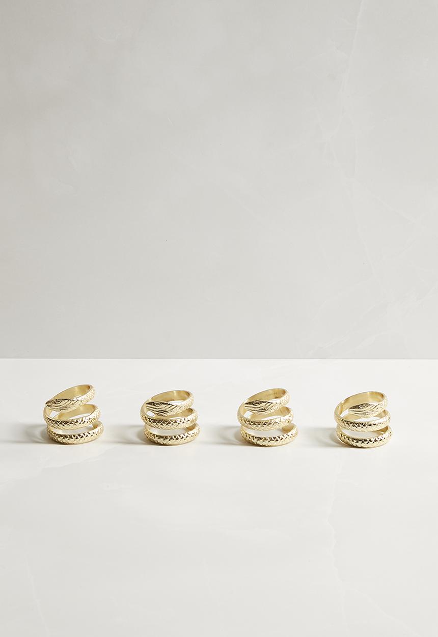 Sixth Floor - Snake napkin rings set of 4 - gold