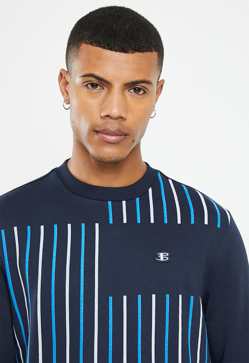 Ben Sherman - Stripe crew sweater - navy