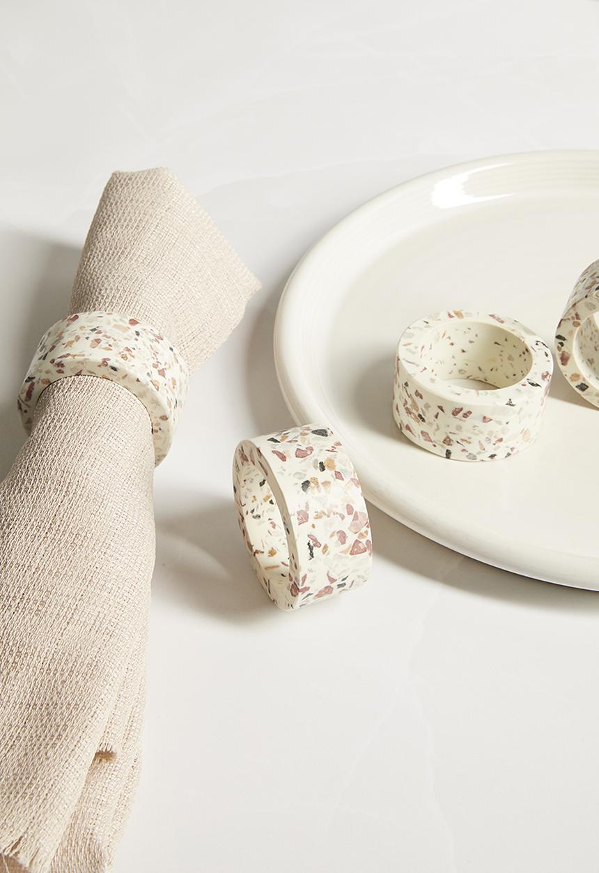 Sixth Floor - Cleo napkin rings set of 4 - Terrazzo