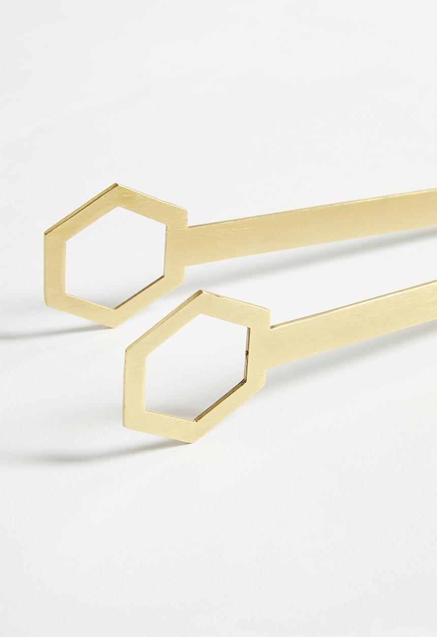 Sixth Floor - Biblos ice bucket & tongs set-gold