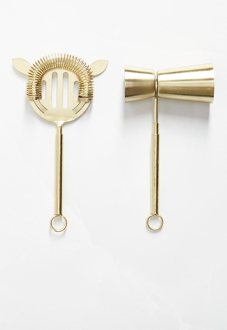 Sixth Floor - Biblos Bar tools set of 2 - gold