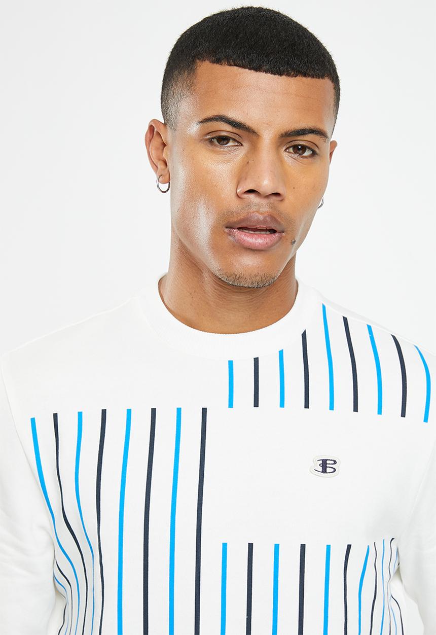 Ben Sherman - Stripe crew sweater - ivory