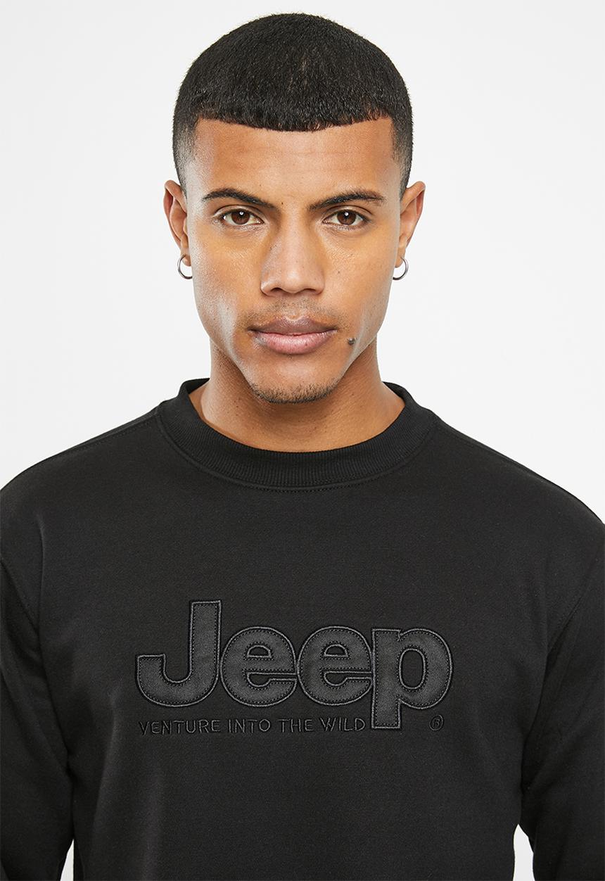 JEEP - Logo applique crew neck - black