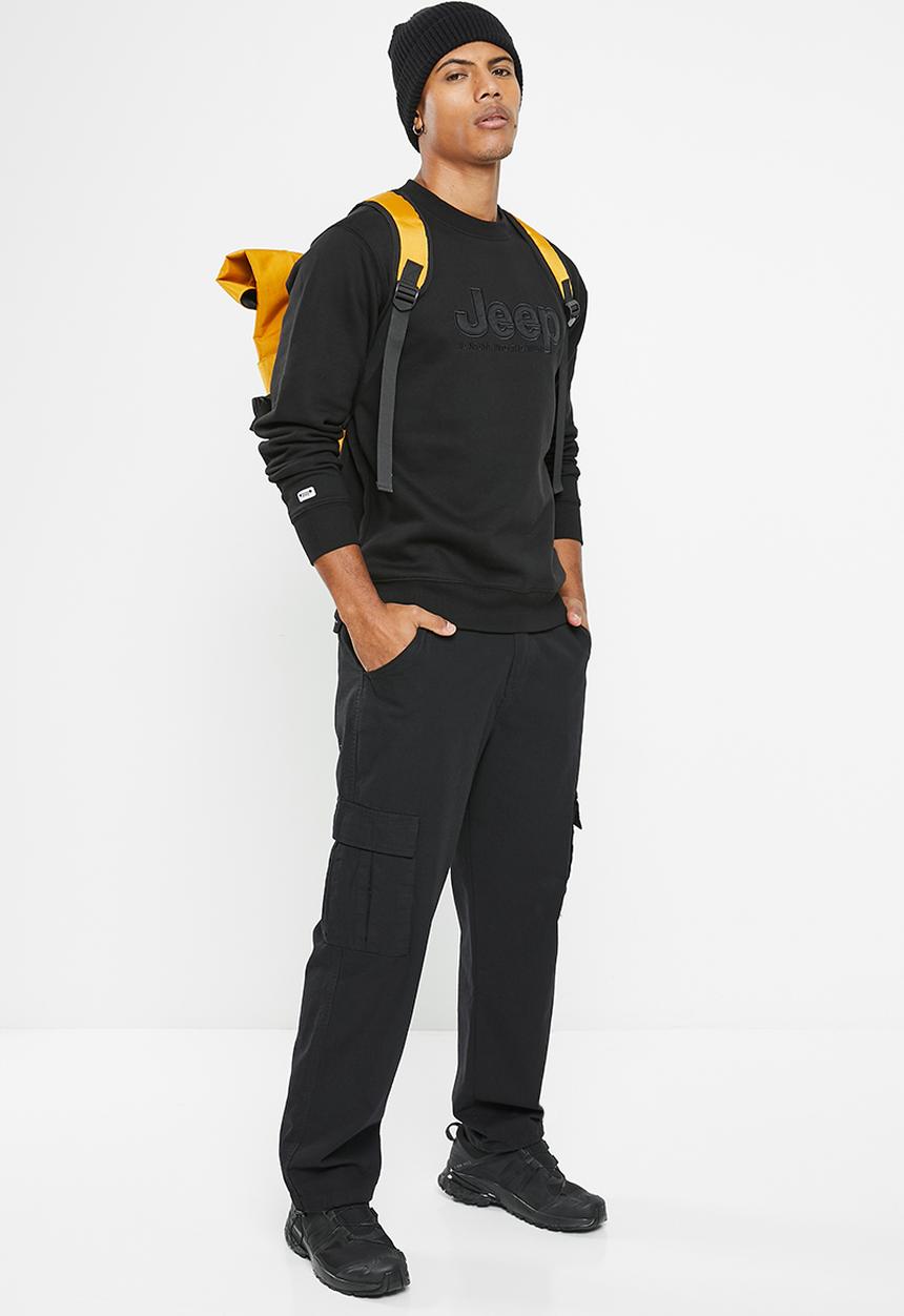 JEEP - Logo applique crew neck - black