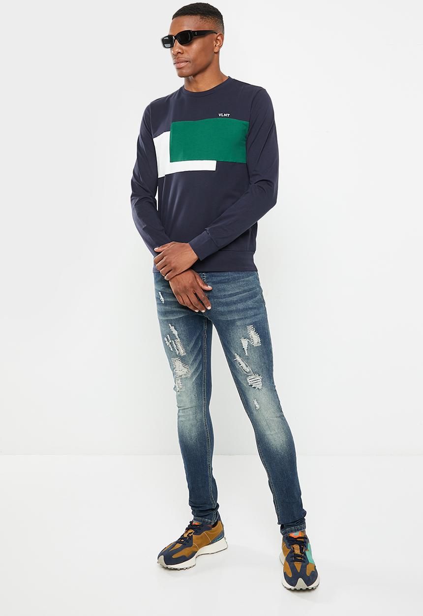 Valenta - Stefano long sleeve T-shirt - navy