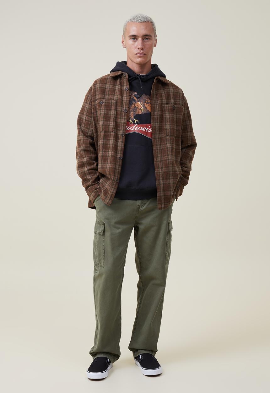 Cotton On - Budweiser oversized fleece hoodie - lcn bud black/eagle
