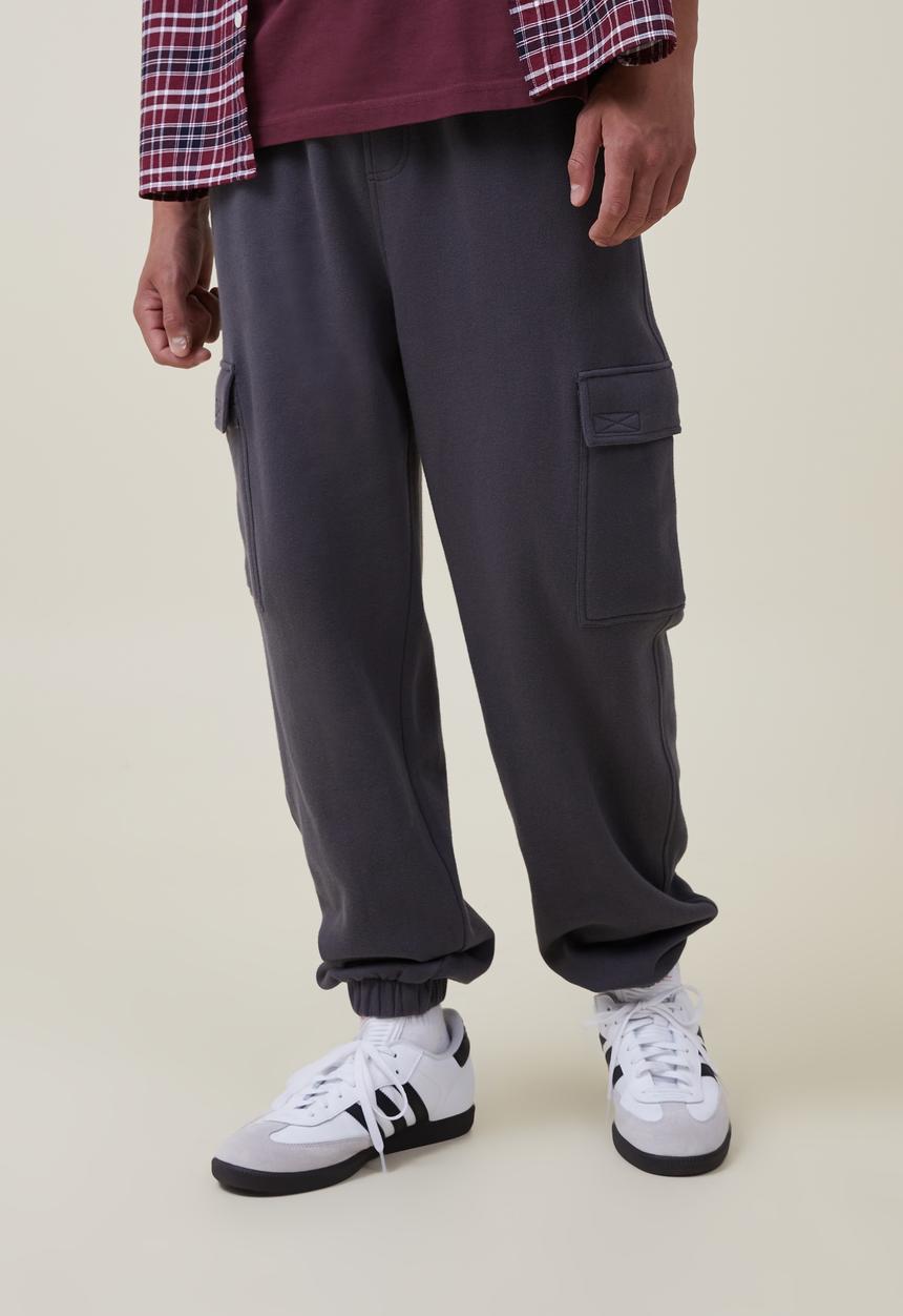 Cotton On - Cargo loose fit track - faded slate