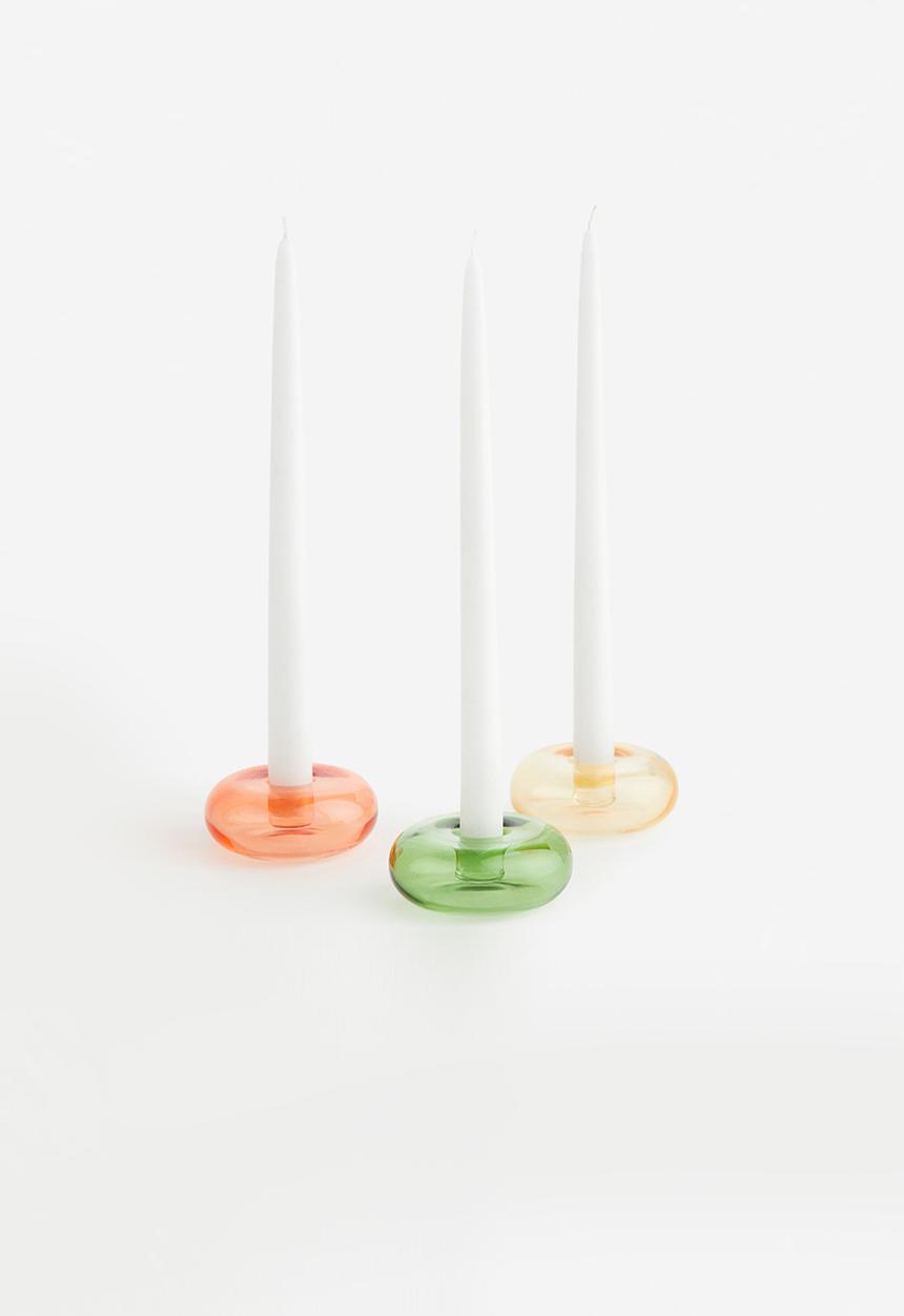 H&M - Glass candlestick - orange